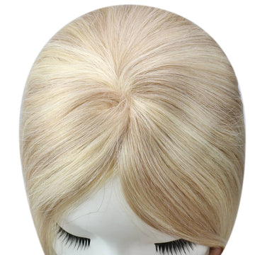 human hair topper highlight color